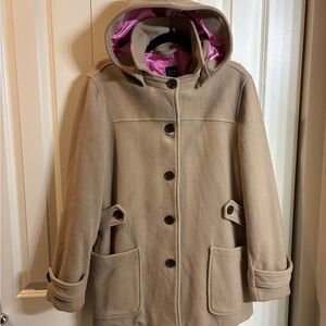 GAP Women's Tan Pea Coat with Hood